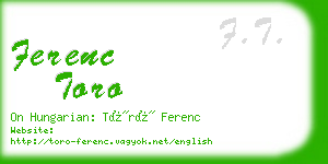 ferenc toro business card
